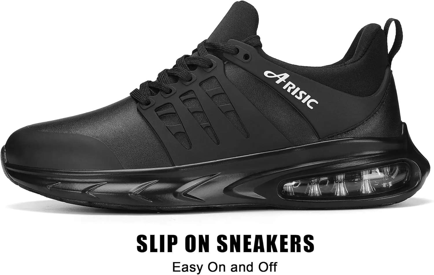 ARISIC Non Slip Shoes for Men Food Service Waterproof Restaurant Men Work Shoes Comfort Slip on Sneakers Kitchen Chef Slip Resistant Food Service Shoes