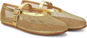 Arqa Women's Rhinestone Ballet Flats Sparkly Crystals Ballerina Shoes Buckled Straps Mesh Mary Jane Flat Casual Low Heels