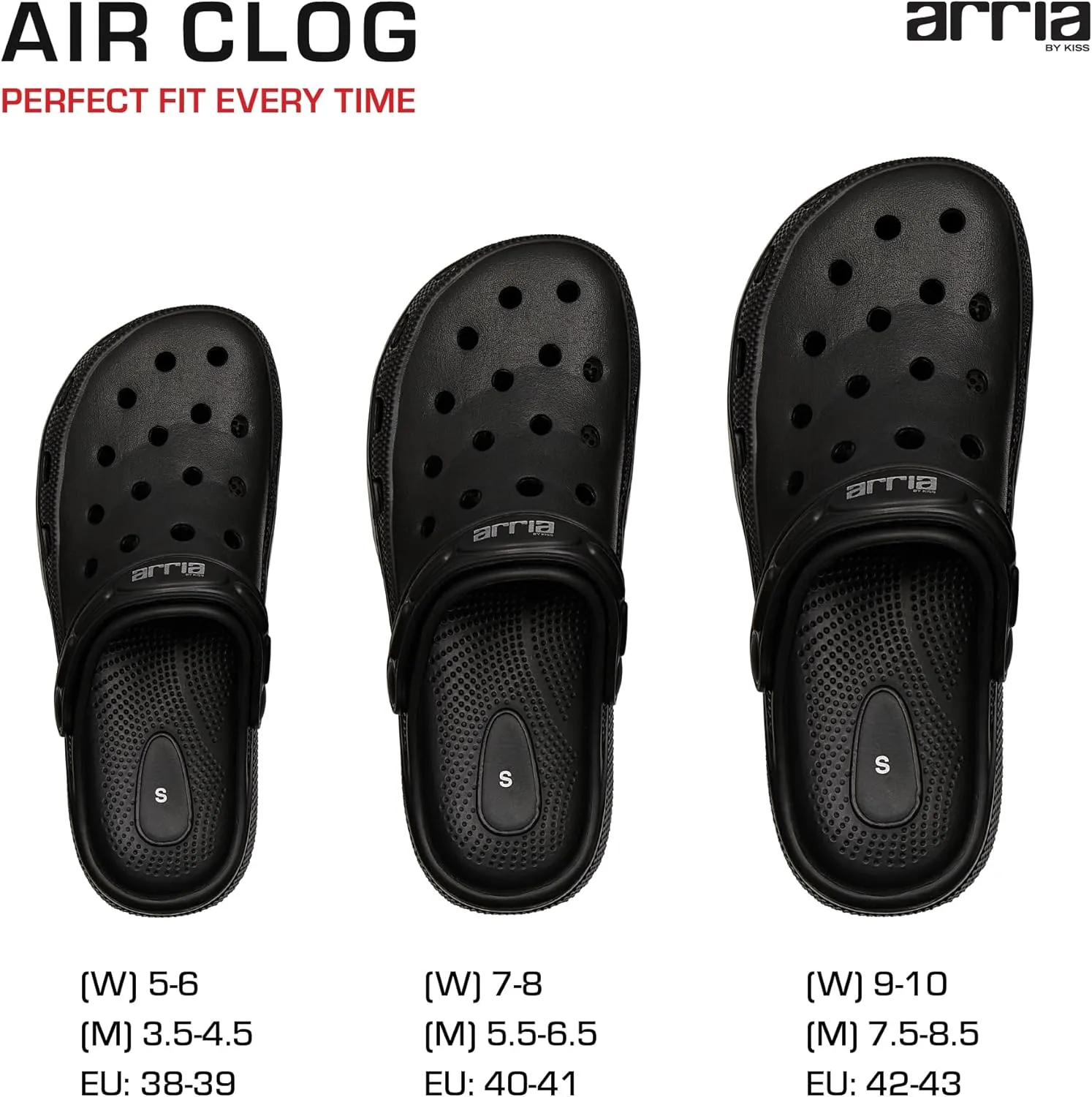 ARRIA AirClog Chunk & Classic Shoes, Unisex, Lightweight Slip-On Clogs with 360° Comfort, Breathable, Quick-Dry, Customizable Charms for Travel, Beach, Nurses, Gym & Home