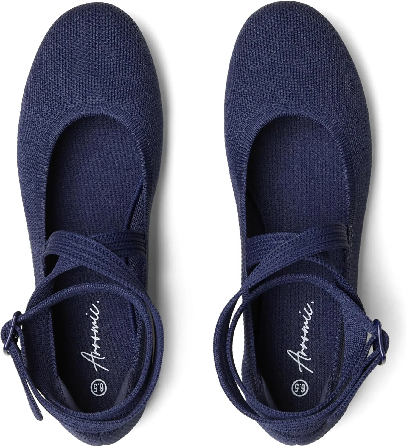 Arromic Flats for Women Round Toe Ballet Flats with Ankle Straps Ballerina Flat Shoes Women Dressy Comfortable for Work Wedding Office Casual