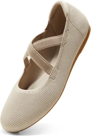 Arromic Flats for Women Round Toe Ballet Flats with Straps Women Ballerina Flat Shoes Dressy Comfortable for Work Wedding Office Casual
