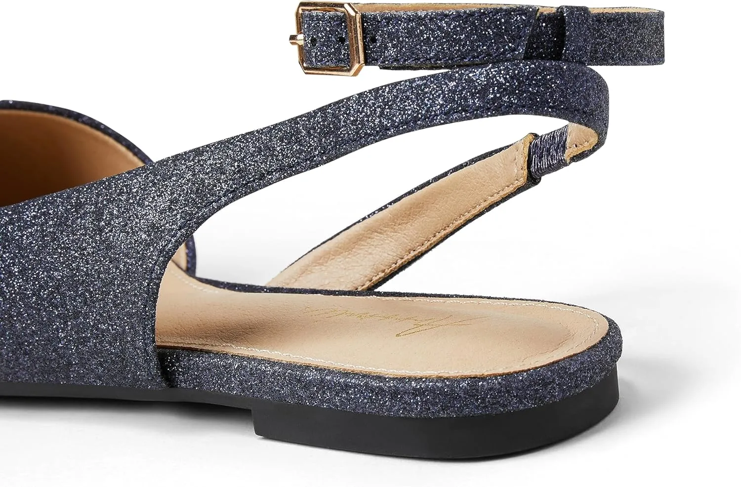 Arromic Women's Slingback Flats Shoes Pointed Toe Two-Way Wear Adjustable Ankle Strap Slip on Shoes