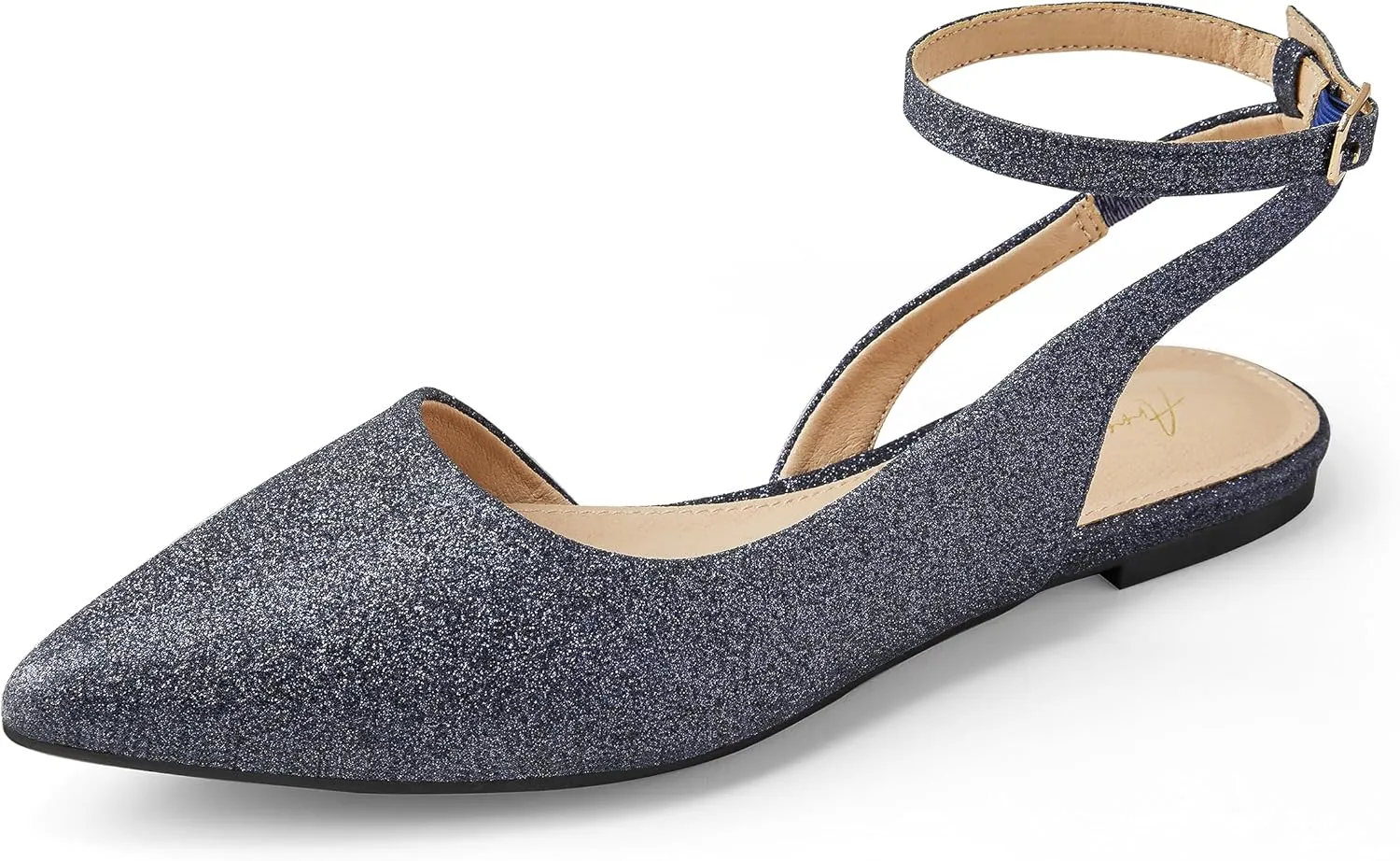 Arromic Women's Slingback Flats Shoes Pointed Toe Two-Way Wear Adjustable Ankle Strap Slip on Shoes