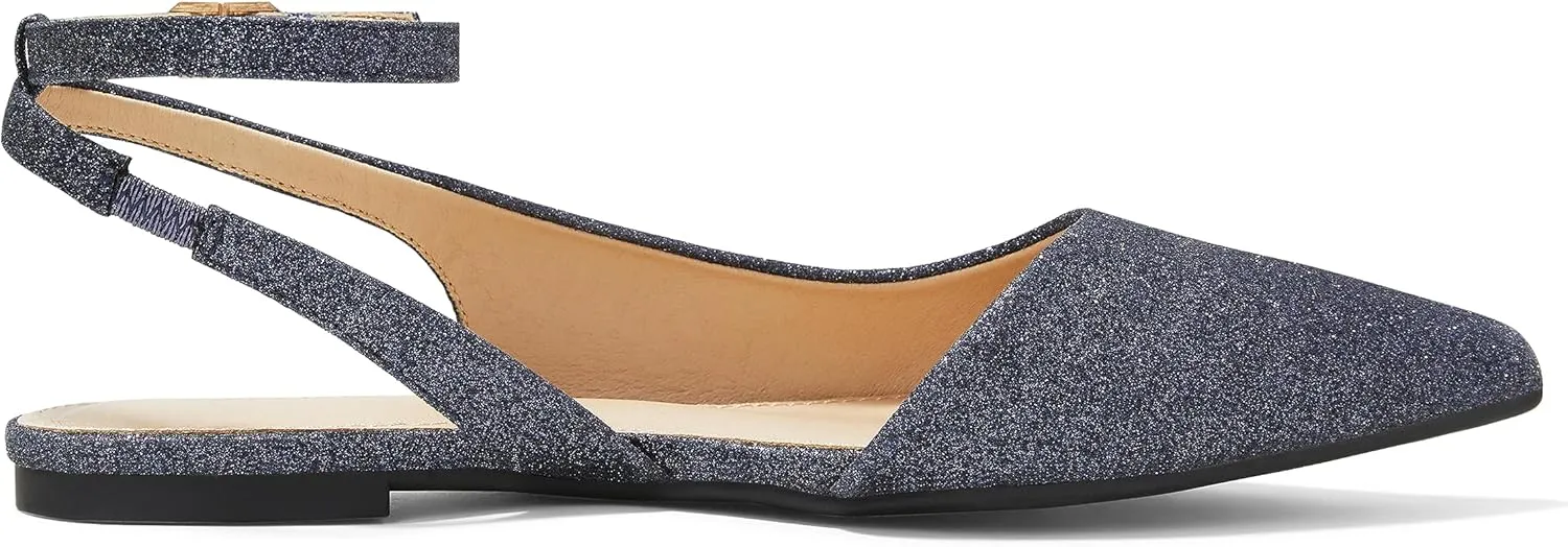 Arromic Women's Slingback Flats Shoes Pointed Toe Two-Way Wear Adjustable Ankle Strap Slip on Shoes