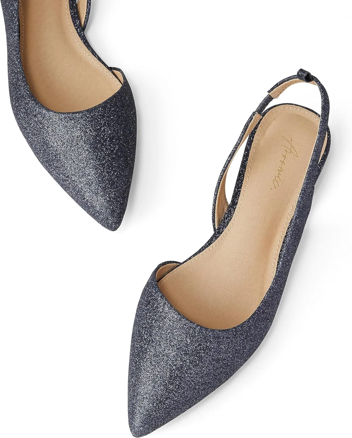 Arromic Women's Slingback Flats Shoes Pointed Toe Two-Way Wear Adjustable Ankle Strap Slip on Shoes