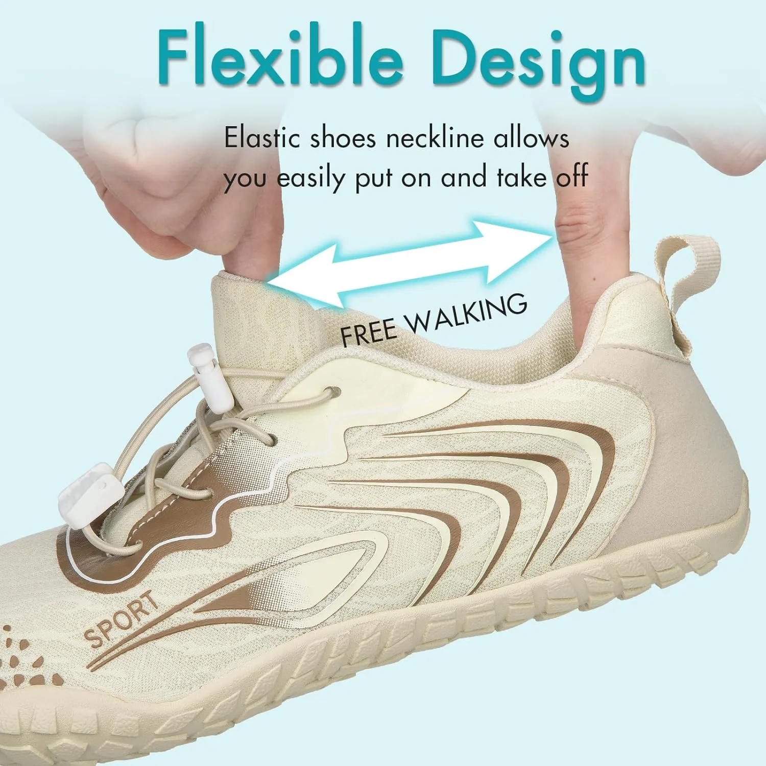 ATHMILE Water Shoes for Women Men Quick Dry Beach Barefoot Aqua Swim Shoes Non-Slip for Wading Rafting Hiking Kayaking