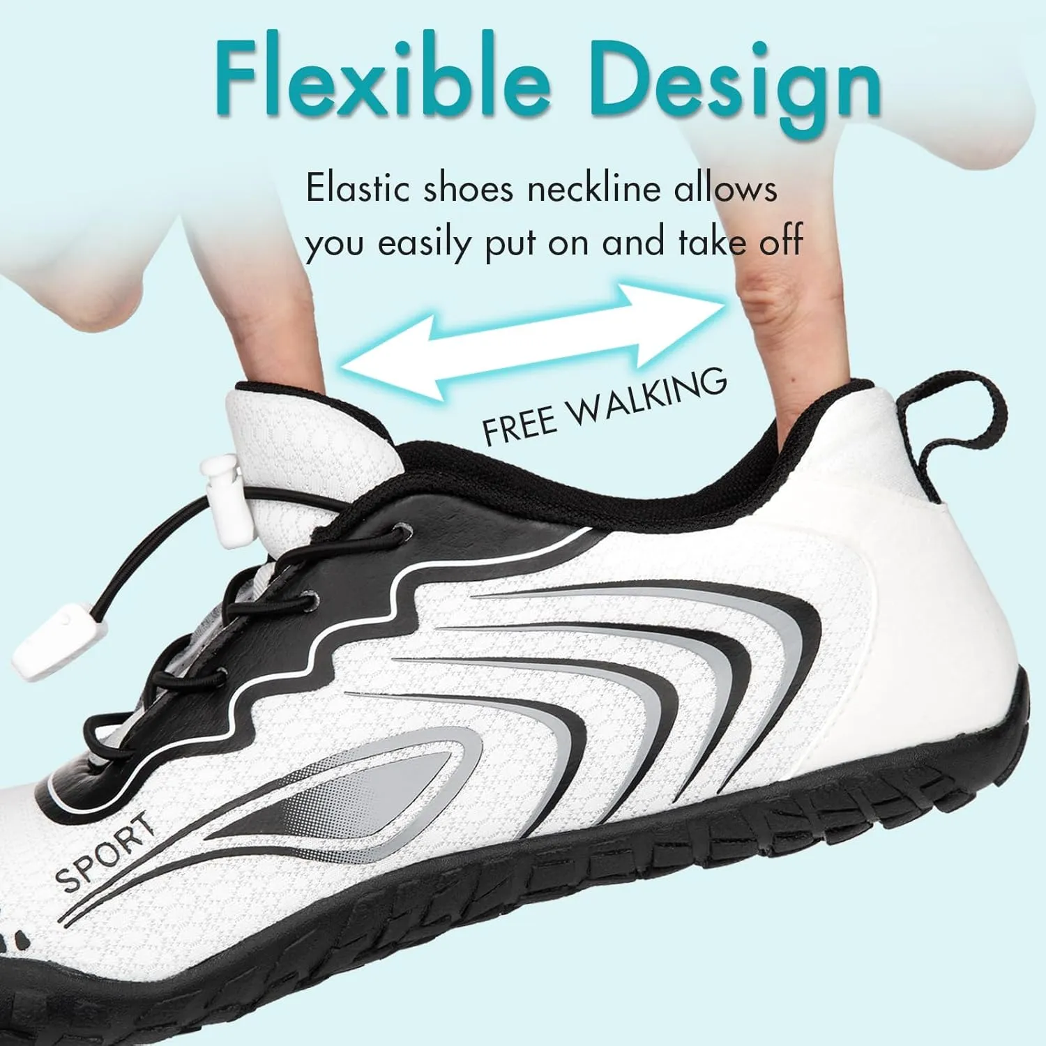 ATHMILE Water Shoes for Women Men Quick Dry Beach Barefoot Aqua Swim Shoes Non-Slip for Wading Rafting Hiking Kayaking