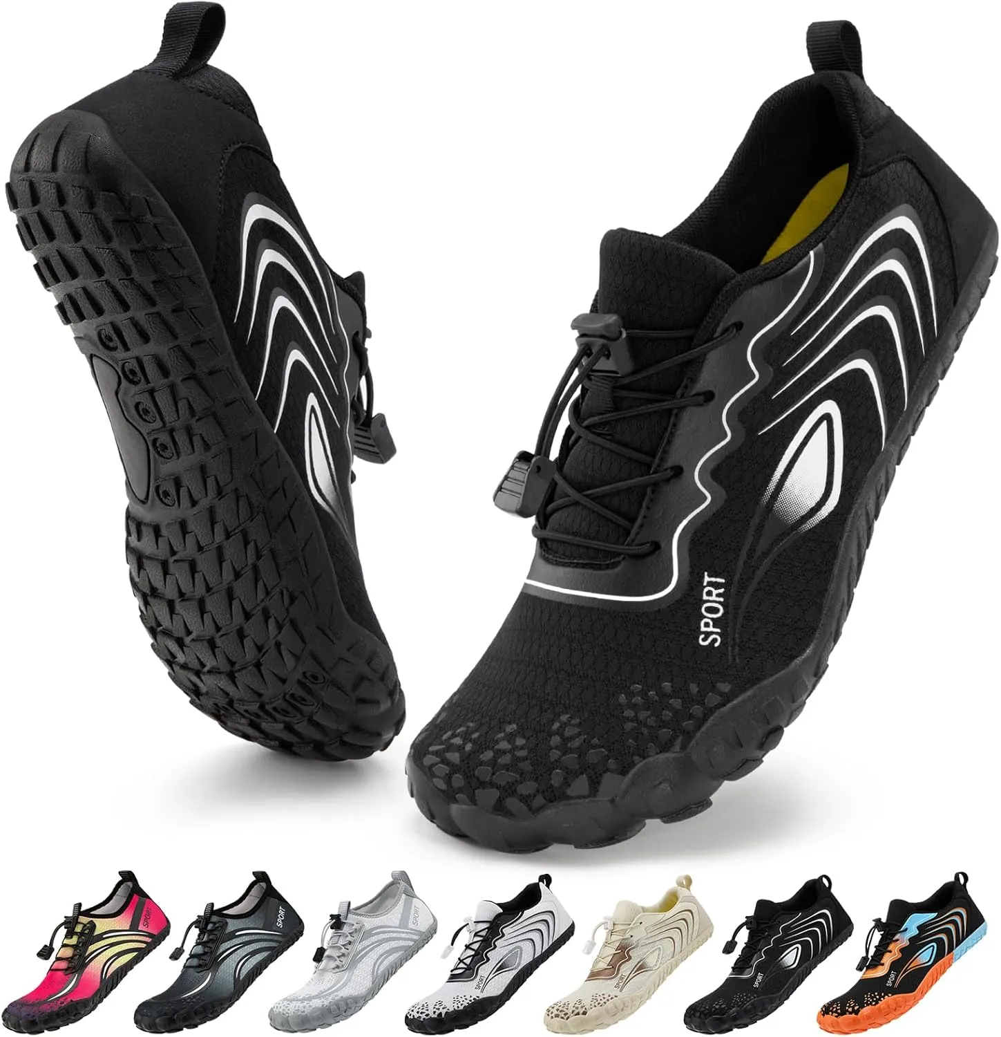 ATHMILE Water Shoes for Women Men Quick Dry Beach Barefoot Aqua Swim Shoes Non-Slip for Wading Rafting Hiking Kayaking