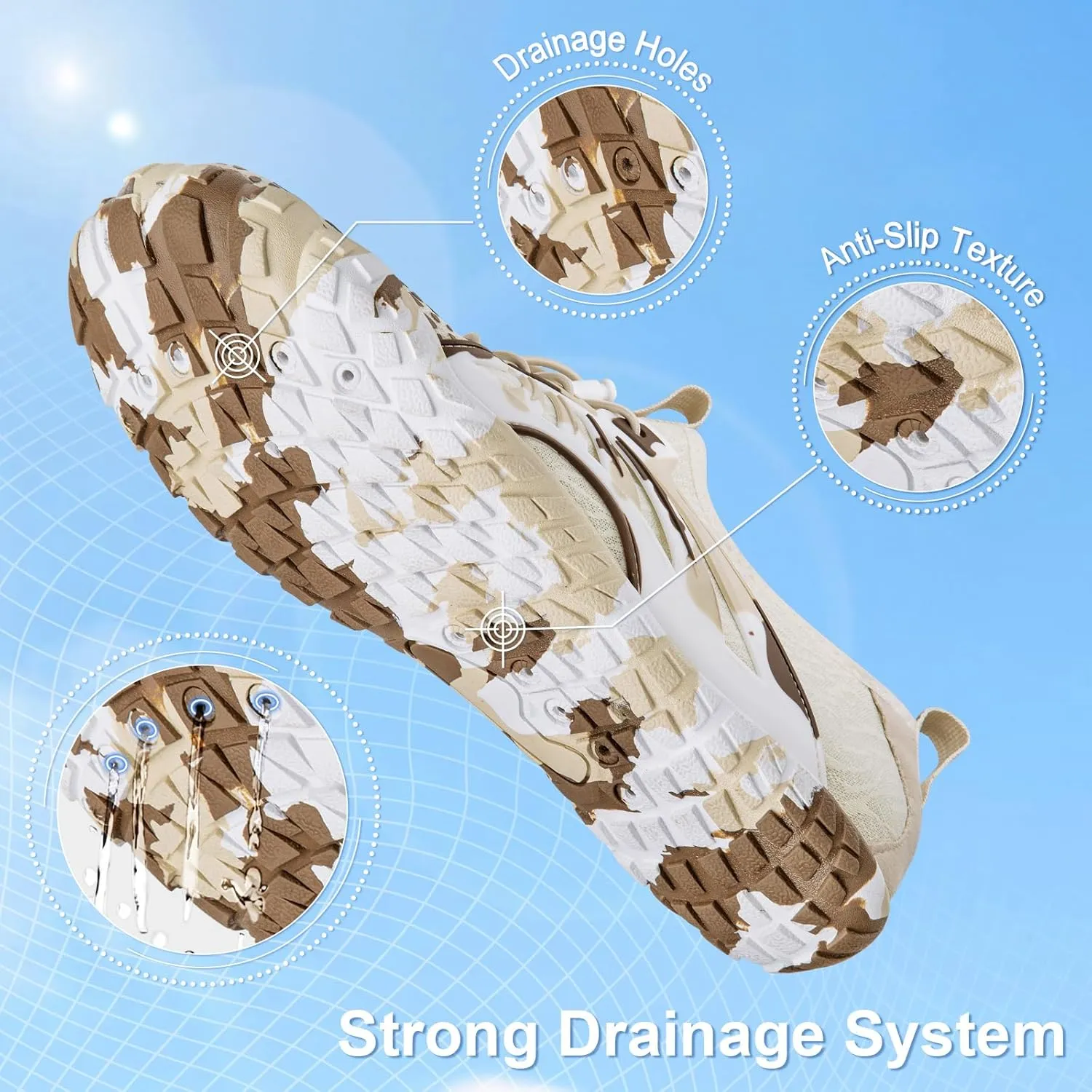 ATHMILE Water Shoes for Women Men Quick Dry Beach Barefoot Aqua Swim Shoes Non-Slip for Wading Rafting Hiking Kayaking