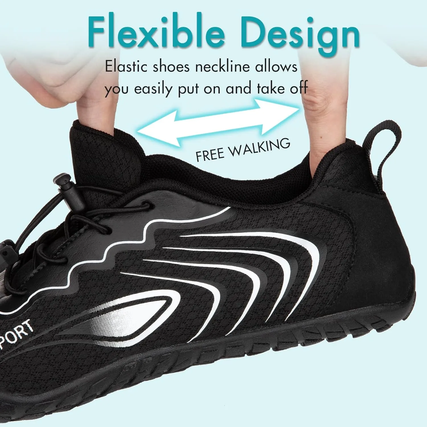 ATHMILE Water Shoes for Women Men Quick Dry Beach Barefoot Aqua Swim Shoes Non-Slip for Wading Rafting Hiking Kayaking