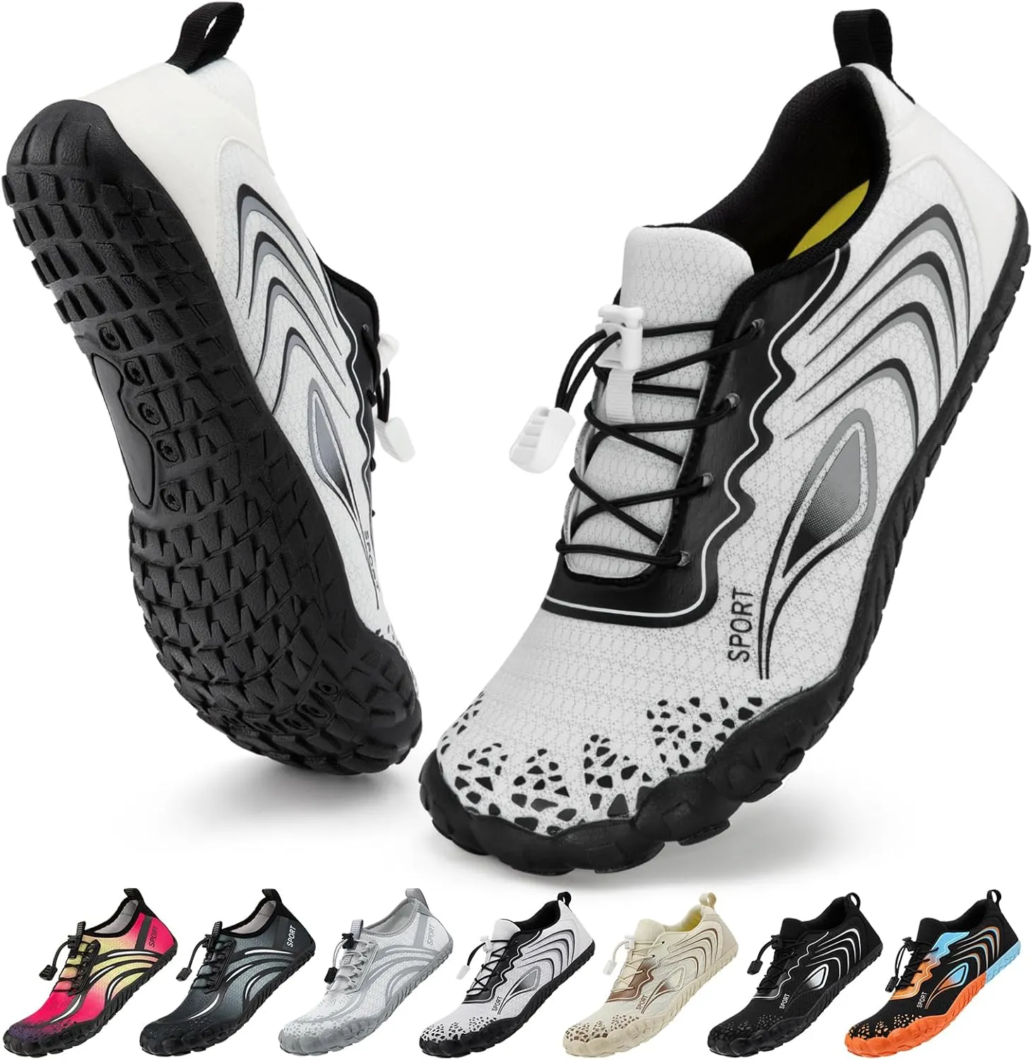 ATHMILE Water Shoes for Women Men Quick Dry Beach Barefoot Aqua Swim Shoes Non-Slip for Wading Rafting Hiking Kayaking