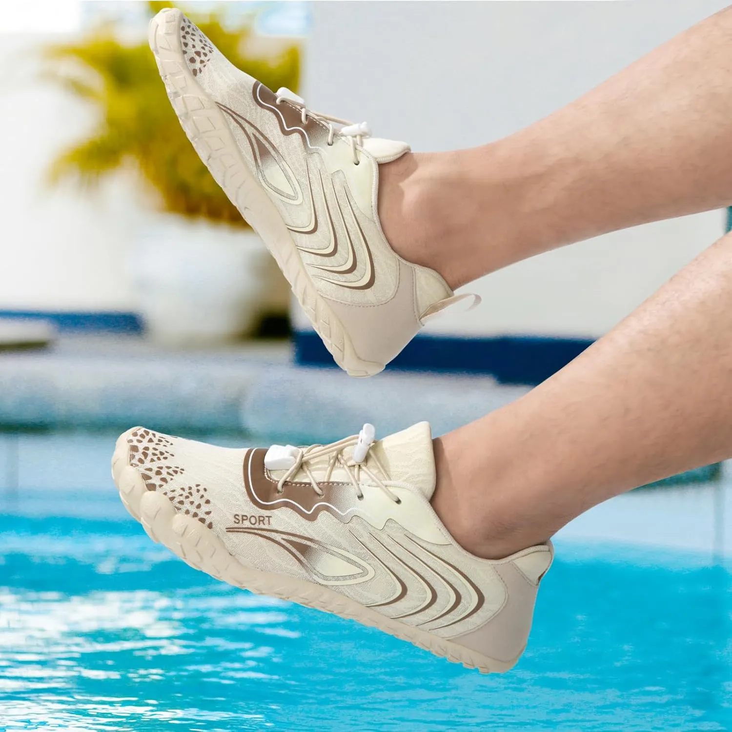 ATHMILE Water Shoes for Women Men Quick Dry Beach Barefoot Aqua Swim Shoes Non-Slip for Wading Rafting Hiking Kayaking