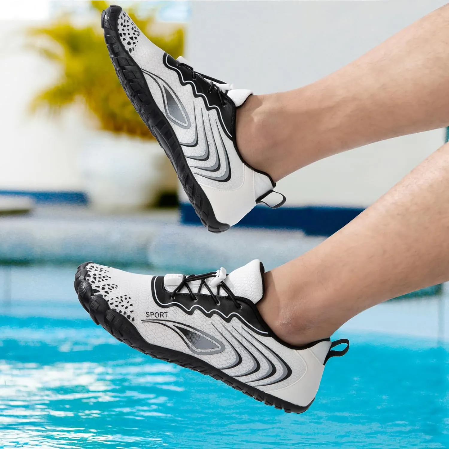 ATHMILE Water Shoes for Women Men Quick Dry Beach Barefoot Aqua Swim Shoes Non-Slip for Wading Rafting Hiking Kayaking