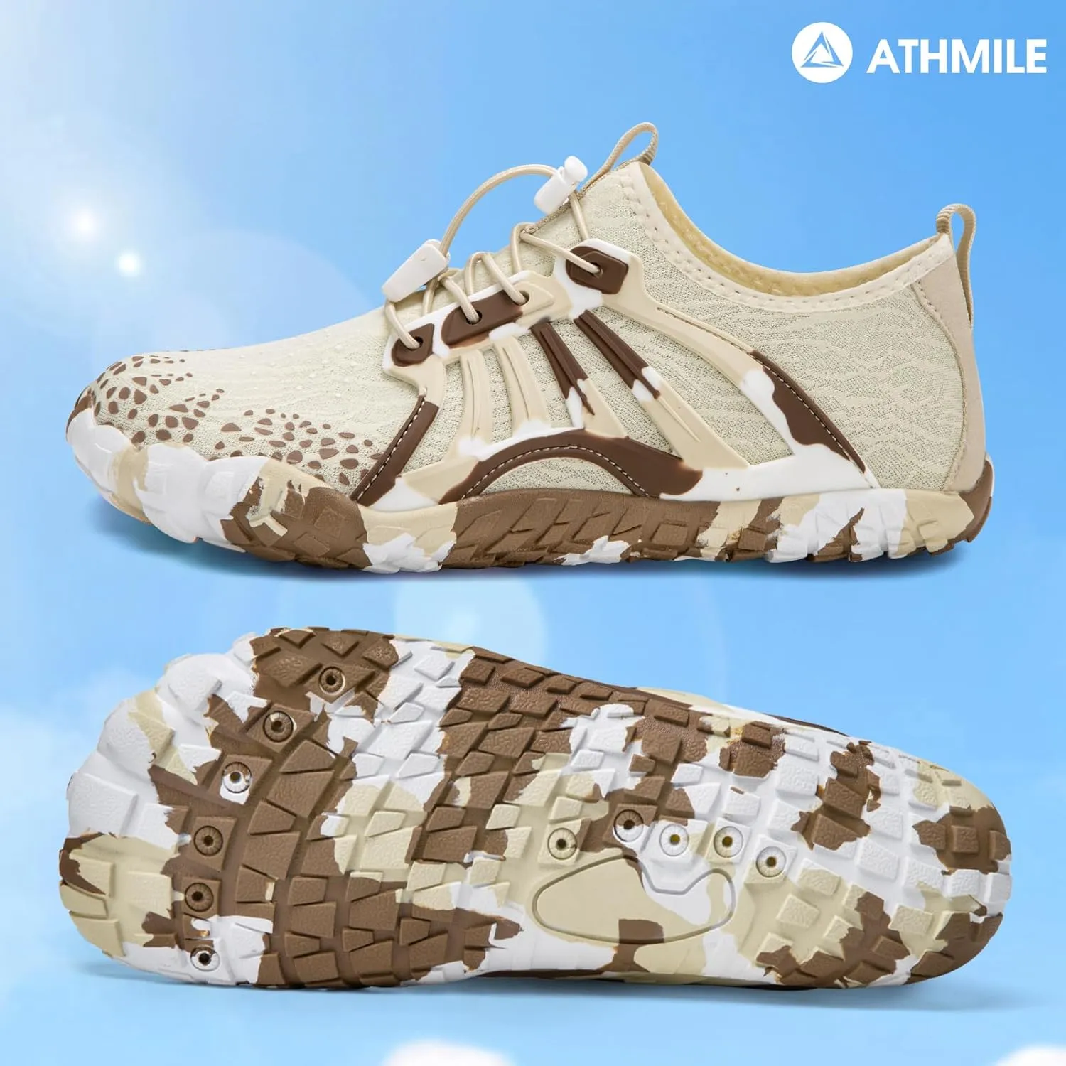 ATHMILE Water Shoes for Women Men Quick Dry Beach Barefoot Aqua Swim Shoes Non-Slip for Wading Rafting Hiking Kayaking