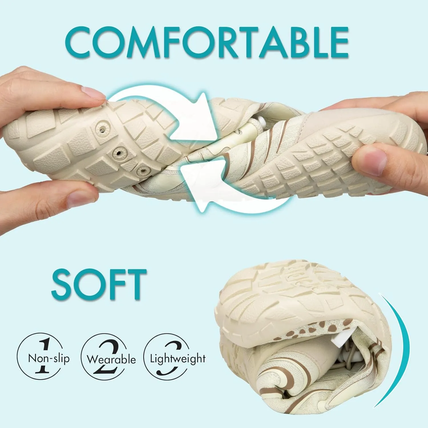 ATHMILE Water Shoes for Women Men Quick Dry Beach Barefoot Aqua Swim Shoes Non-Slip for Wading Rafting Hiking Kayaking