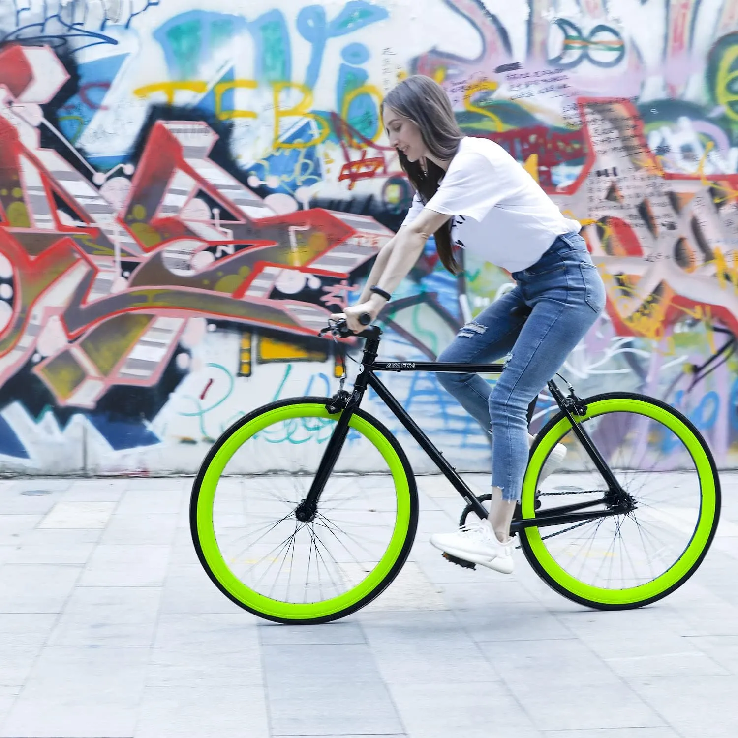 AVASTA Single-Speed Fixed Gear Urban Commuter Fixie Bike Flip Flop Hub Bicycle, Multiple Colors