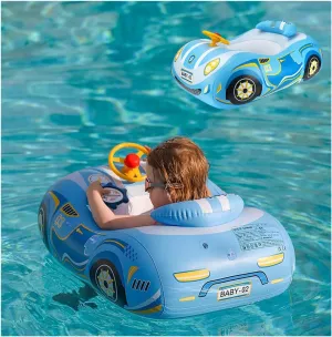 Baby Pool Float 3D Car Baby Floaties for Toddlers 12-48 Months Heavy Duty Infant Swim Float Toddlers Pool Floats Kids Swim Floaties Swimming Pool Floats for 1-4 Years Toddler Floaties for Boys & Girls
