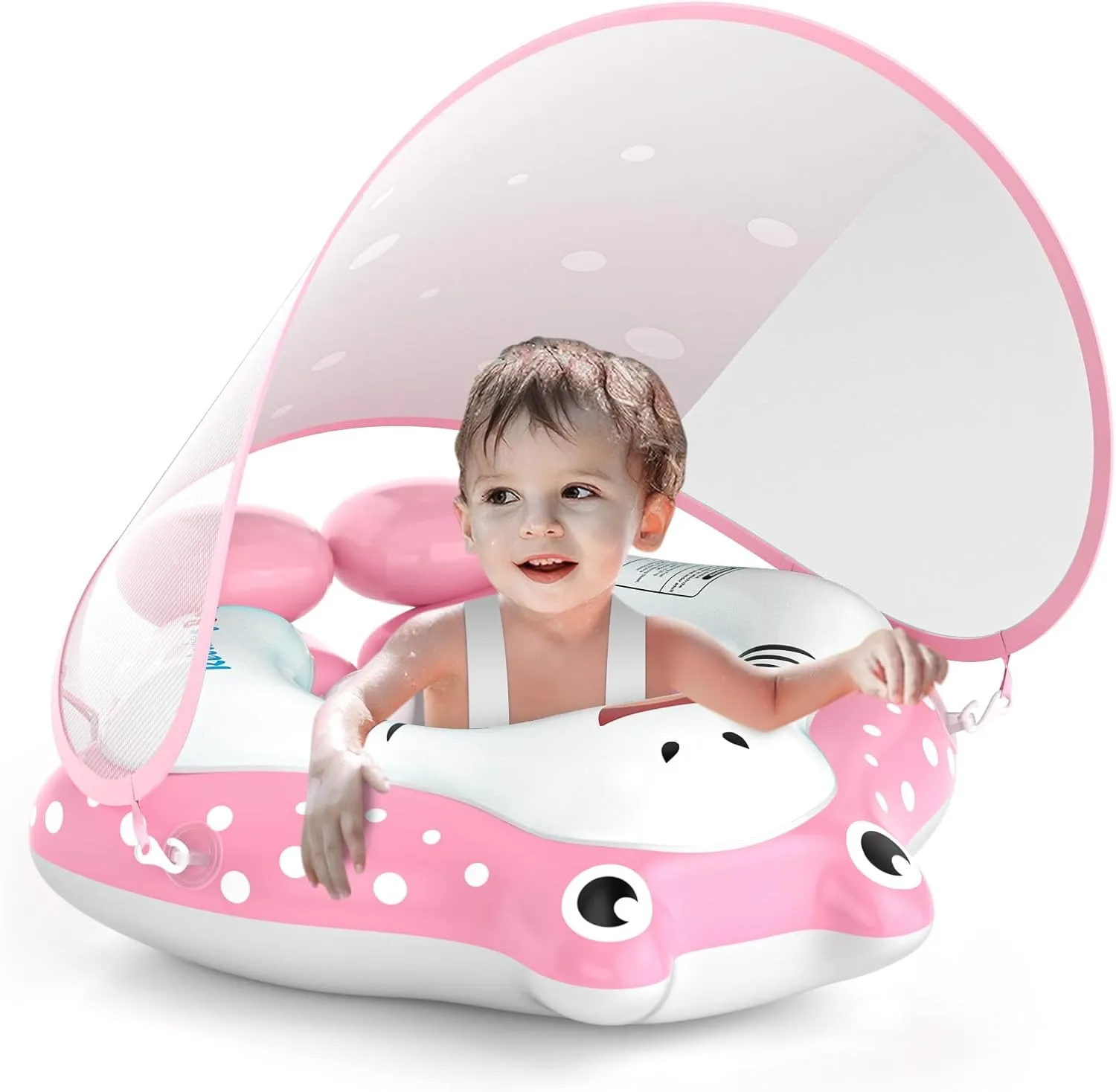 Baby Pool Float, Cellulera Inflatable Toddler Pool Float Baby Swimming Pool Float with UPF50  Protection Canopy, Adjustable Safety Seat Add Tail No Flip Over, Baby Swim Float for Age of 3-12 Months