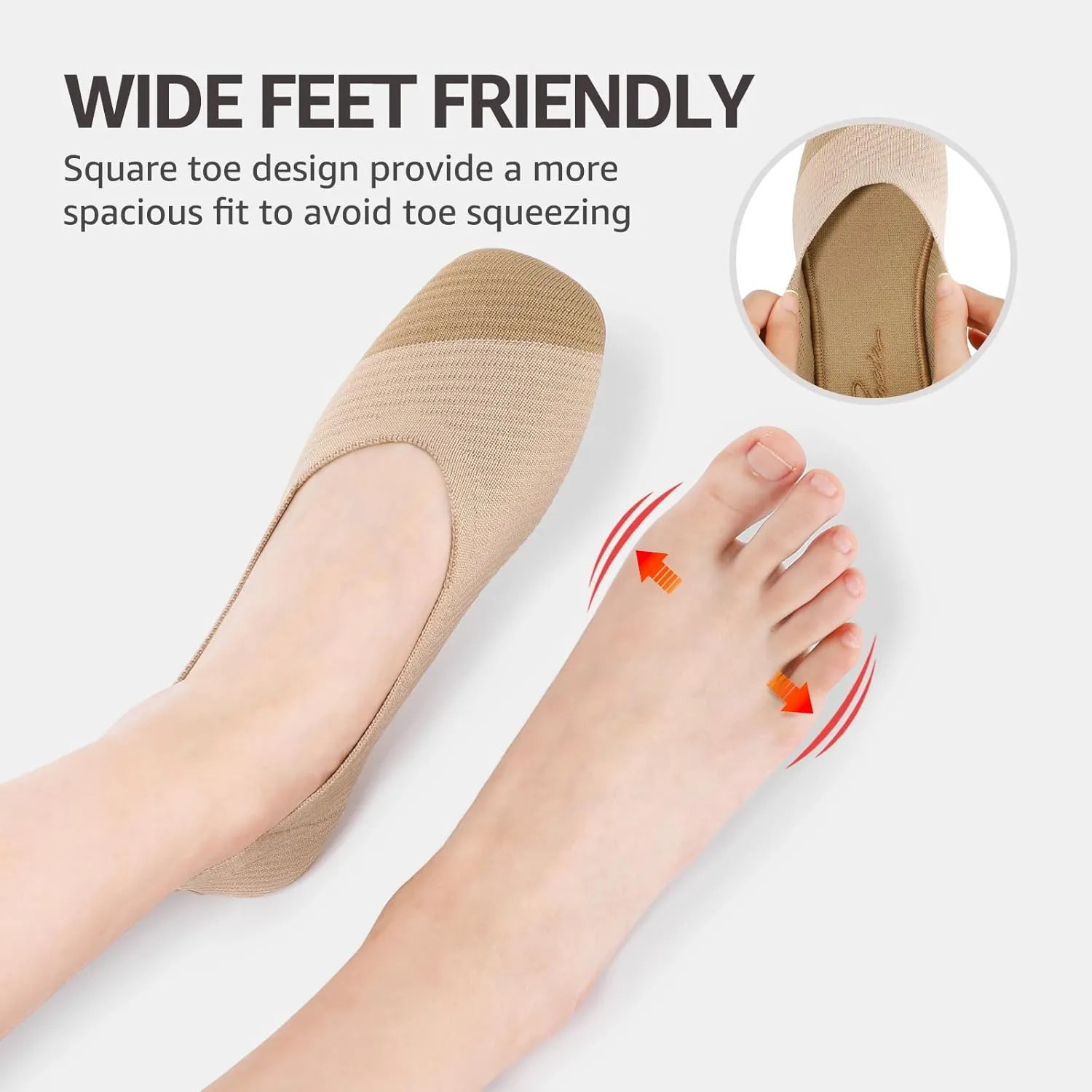 Bacia Women Flats Shoes Square Toe Ballet Flats Washable Fashion Two Toned Casual Office Shoes