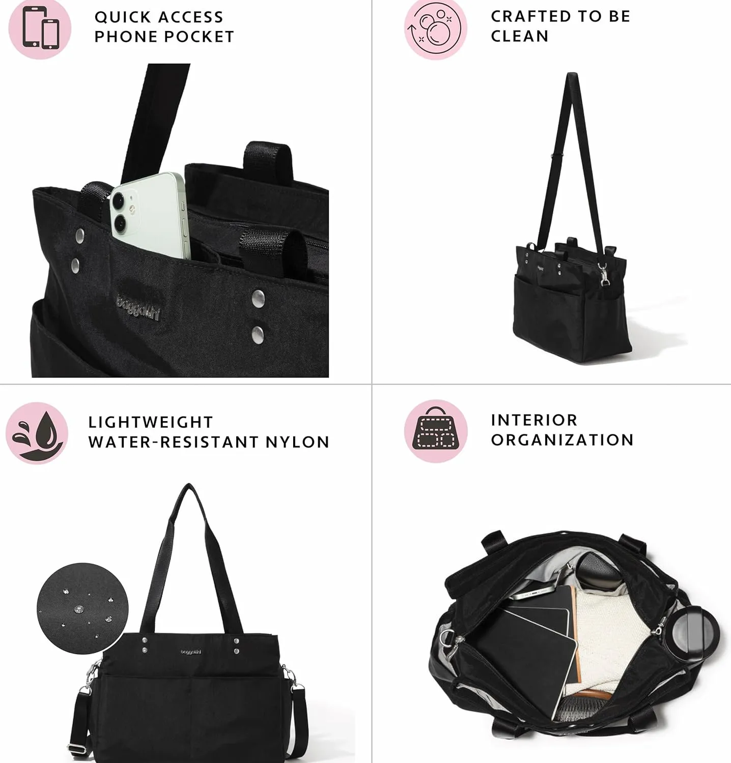 Baggallini The Only Bag - Multi-Compartment Crossbody Tote Bag for Women