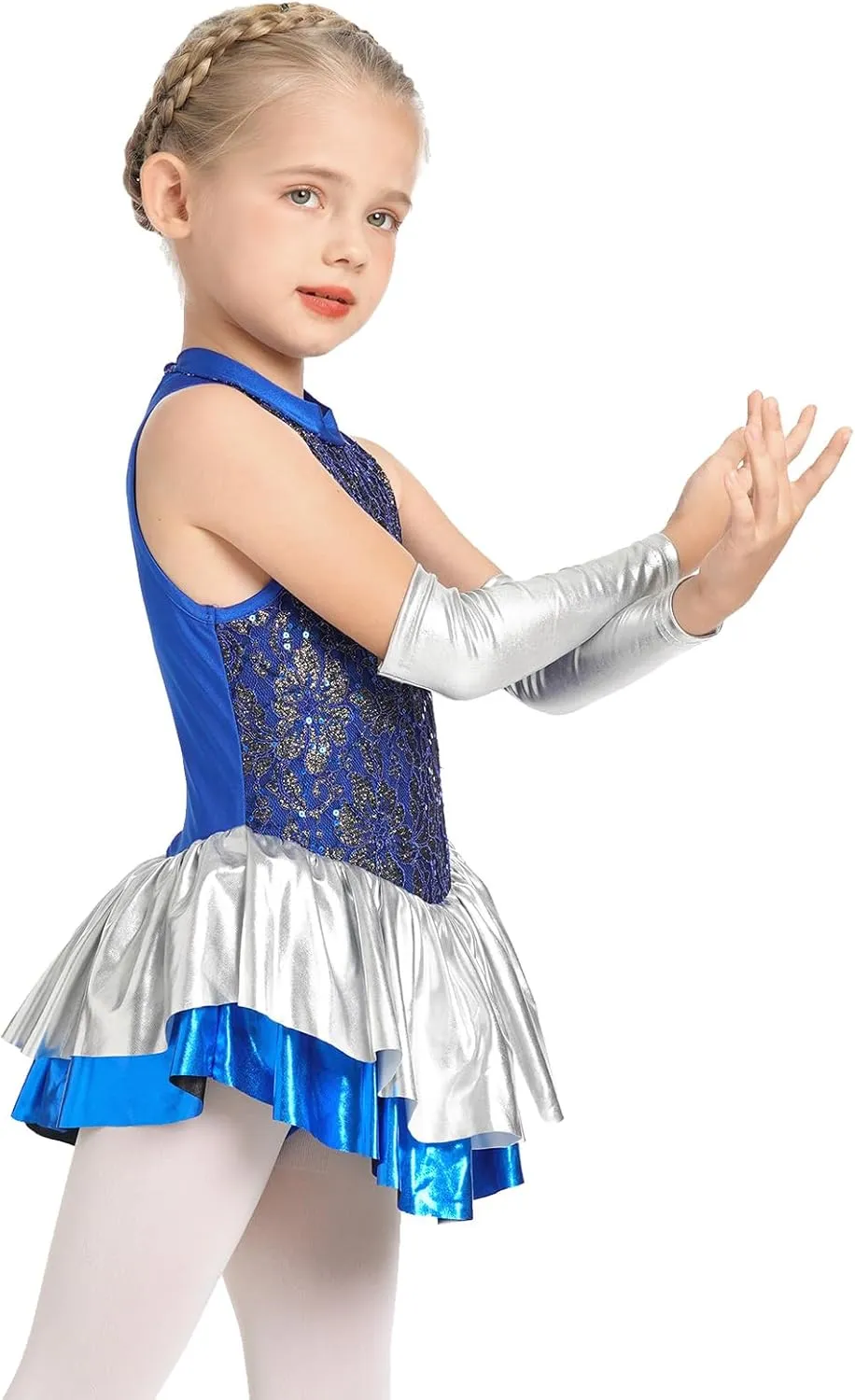 Ballet Leotard for Girl Sparkly Sequins Lace Jazz Dance Costume Kids Hip Hop Dance Dress Ballerina Dance Outfits