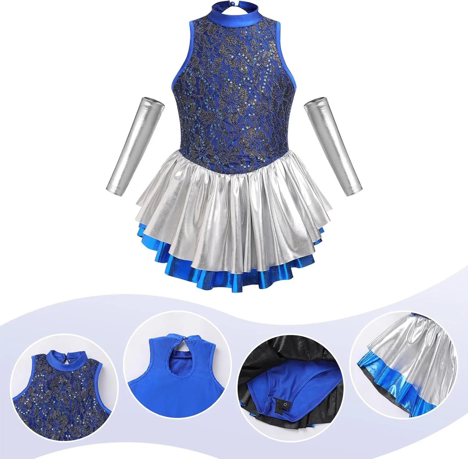 Ballet Leotard for Girl Sparkly Sequins Lace Jazz Dance Costume Kids Hip Hop Dance Dress Ballerina Dance Outfits