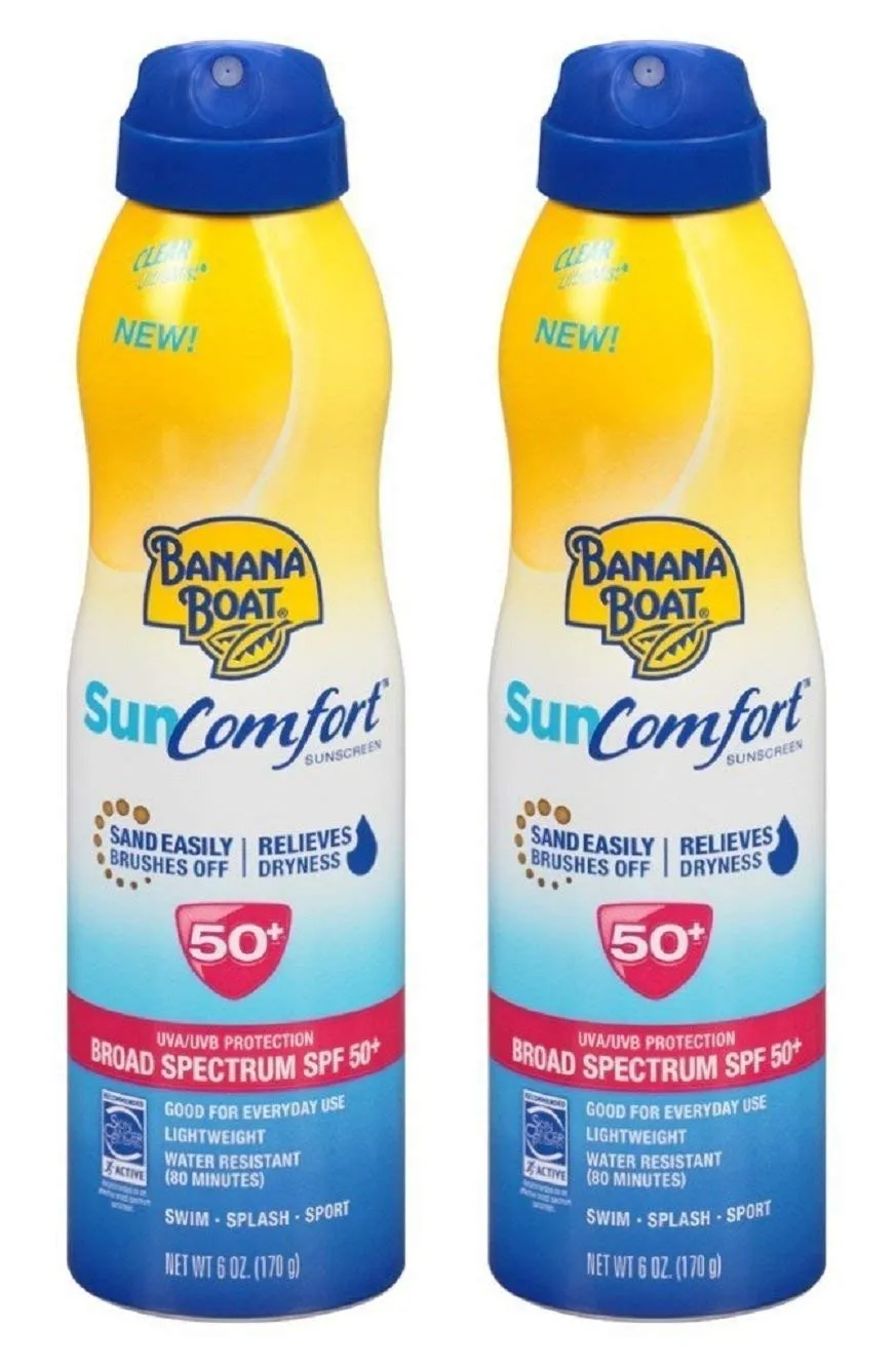 Banana Boat Continuous Spf#50  Spray 6 Ounce Sun Comfort (177ml) (2 Pack)