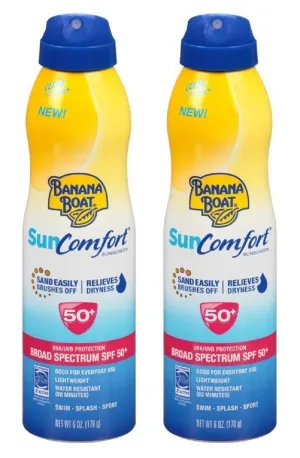 Banana Boat Continuous Spf#50  Spray 6 Ounce Sun Comfort (177ml) (2 Pack)