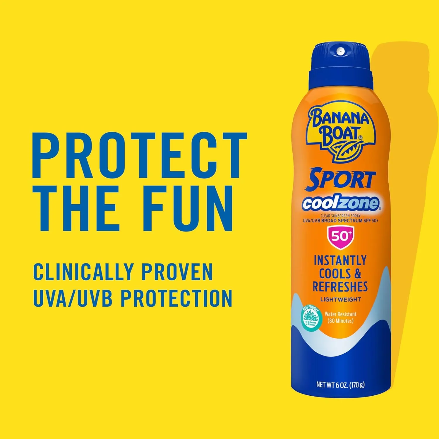 Banana Boat Sport Cool Zone SPF 50 Sunscreen Spray Twin Pack | Spray Sunscreen SPF 50, Sunblock, Oxybenzone-Free, 6oz each