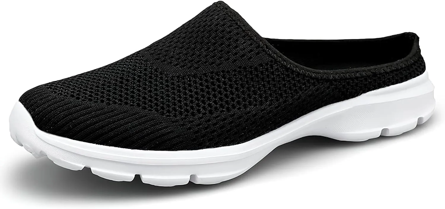 baobeijiadao Womens Mesh Mules Slip On Shoes Backless Sneakers Knit Flats Non-Slip Walking Shoes