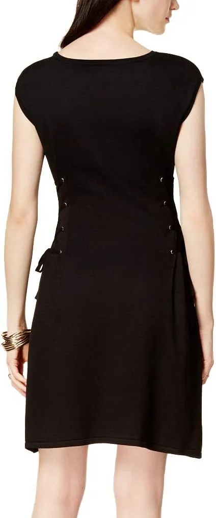 Bar III Women's Sleeveless Lace Up Casual Dress