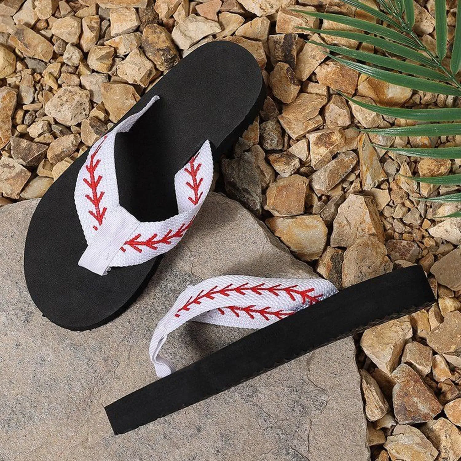 Baseball Mom Flip Flops Women'S Embroidered Slippers Slippers With Embroidery Crafted Laces Mother'S Day Gift For Mom Gift For Ball Games Lovers (white, US Women's Size 7.5)