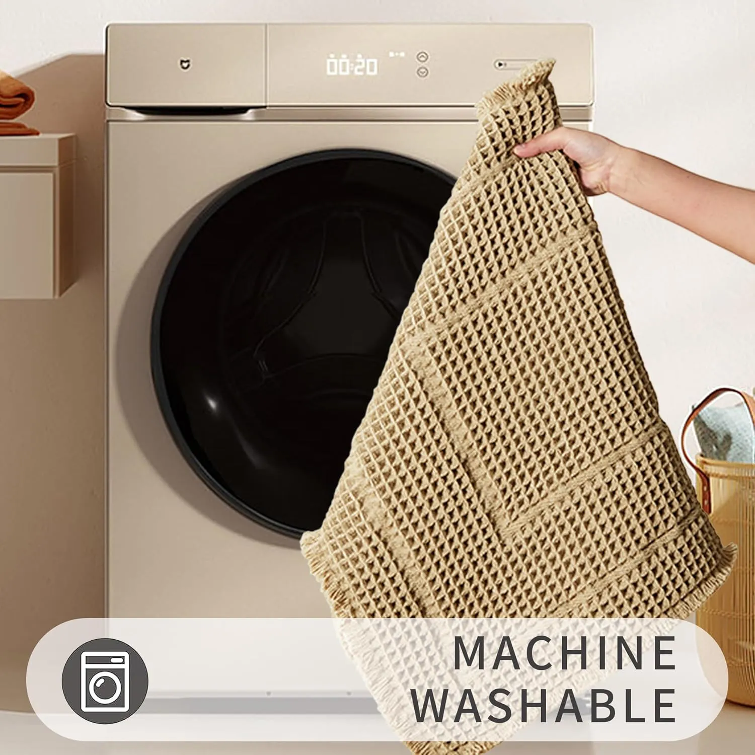 Bathroom Decor - Upgraded Waffle Bath Mat, Super Absorbent Non Slip Bath Carpet, Machine Washable, Quick Dry, Ultra Soft Brown 24" x 36"