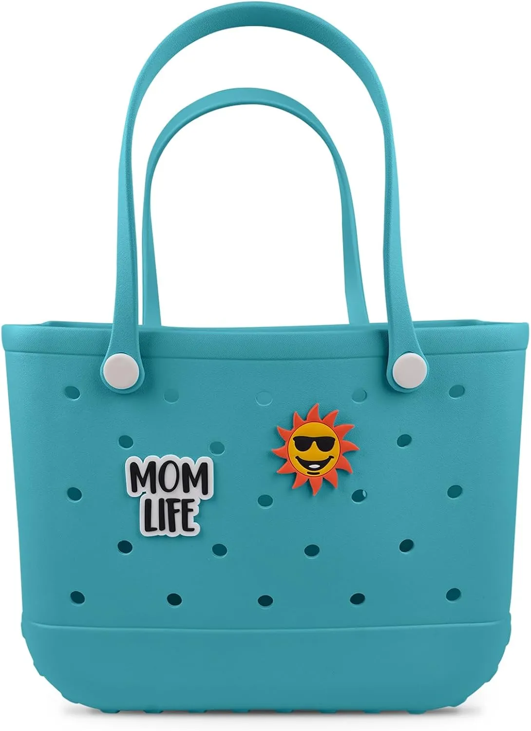 Beach Rubber Bag Tote Bag,Extra Large Waterproof Travel Women Handbag with Charms for Sports Beach Groceries Pool