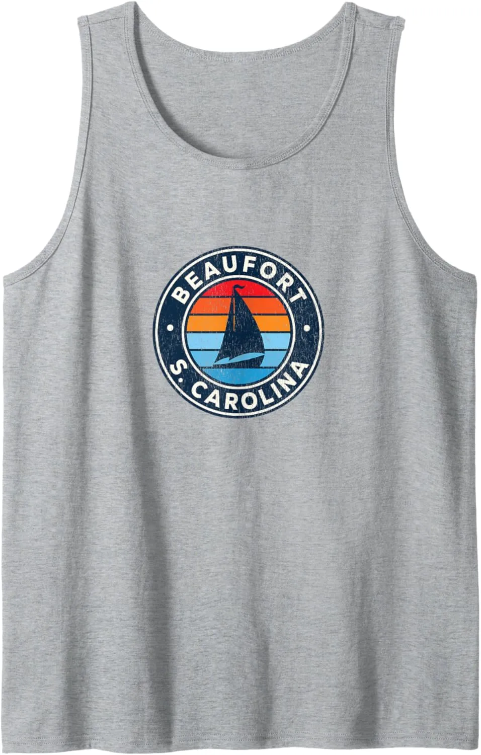 Beaufort South Carolina SC Vintage Sailboat Retro 70s Tank Top