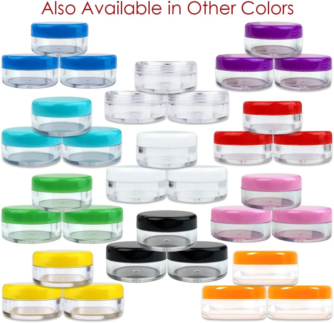 Beauticom (Quantity: 200 Pieces) 5G/5ML Round Clear Jars with White Lids for Lotion, Creams, Toners, Lip Balms, Makeup Samples