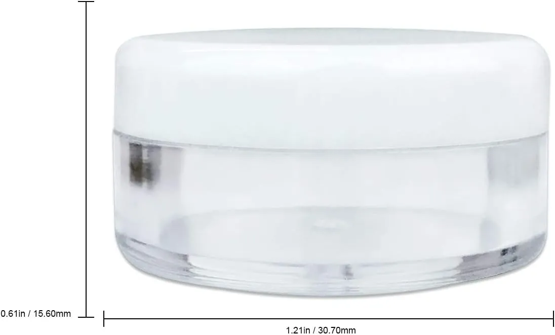 Beauticom (Quantity: 200 Pieces) 5G/5ML Round Clear Jars with White Lids for Lotion, Creams, Toners, Lip Balms, Makeup Samples
