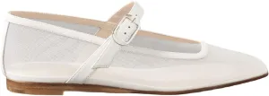Beauty Cry Mary Janes Ballet Flats for Women Mesh Clear Tulle Ballerina Flat Shoes