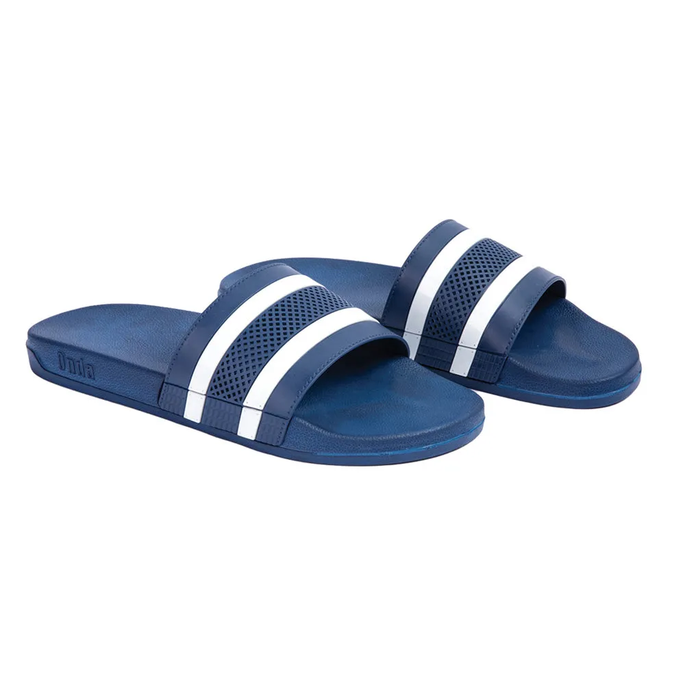 Benfica Striped Open Toe Slides