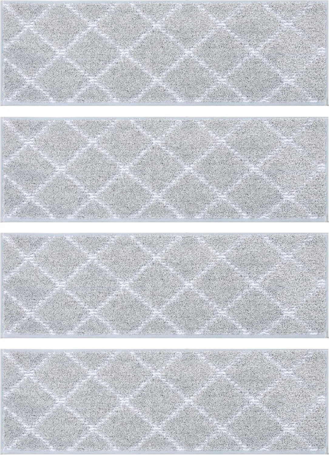BEQHAUSE Stair Treads for Wooden Steps Non-Slip Stair Rugs Machine Washable Stair Carpet Treads 28inX9in Grey Stair Runner for Elders,Kids and Dogs Polyester Soft Stair Mats,4PCS