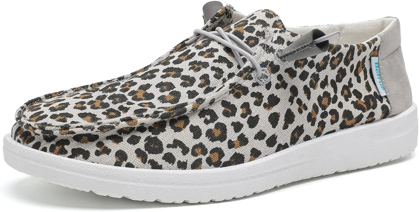 Betrue Lightweight Boat Shoes for Women, Womens Casual Loafers, Womens Slip On Deck Shoes, Breathable Canvas Sneakers for Women