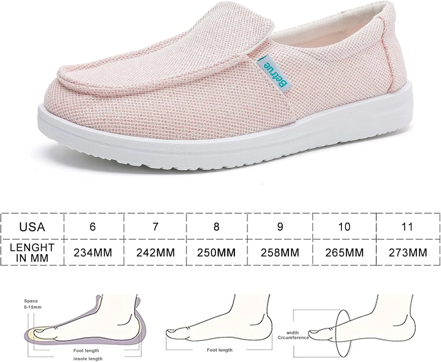 Betrue Lightweight Boat Shoes for Women, Womens Casual Loafers, Womens Slip On Deck Shoes, Breathable Canvas Walking Shoes for Women