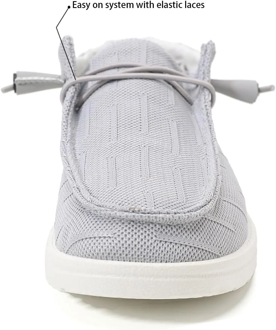 Betrue Women's Lightweight Boat Shoes, Casual Loafers, Slip On Deck Shoes, Breathable Canvas Sneakers
