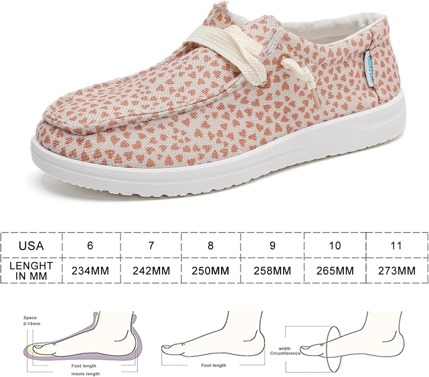 Betrue Women's Lightweight Boat Shoes, Casual Loafers, Slip On Deck Shoes, Breathable Canvas Sneakers
