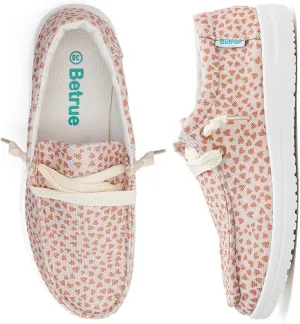 Betrue Women's Lightweight Boat Shoes, Casual Loafers, Slip On Deck Shoes, Breathable Canvas Sneakers