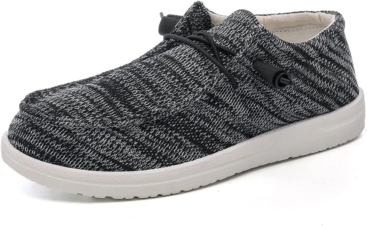 Betrue Women's Lightweight Boat Shoes, Casual Loafers, Slip On Deck Shoes, Breathable Canvas Sneakers