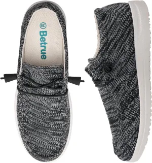Betrue Women's Lightweight Boat Shoes, Casual Loafers, Slip On Deck Shoes, Breathable Canvas Sneakers