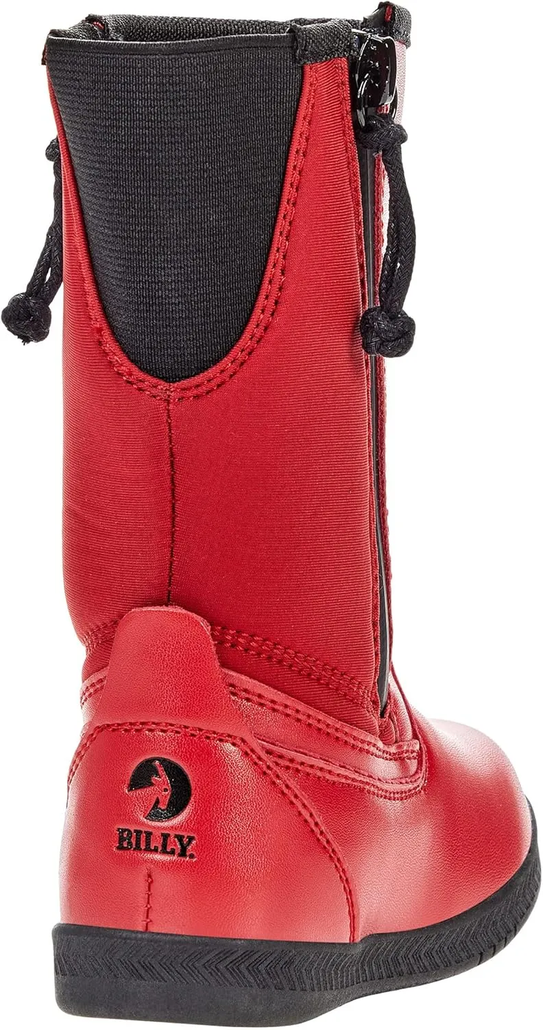 BILLY Footwear Kids Rain for Toddlers - Dual Zipper, Closed and Raised Round Toe, Water Resistant High Boots