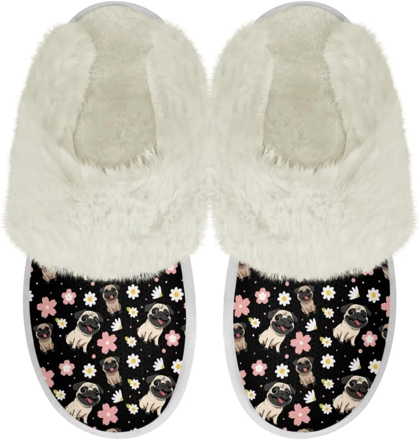 Binienty Women Fuzzy Slippers Slip On Slippers for Men Ladies Casual Winter Shoes Indoor