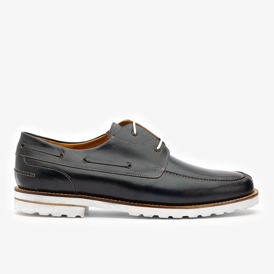 Black Boat shoe with a Chunky Sole